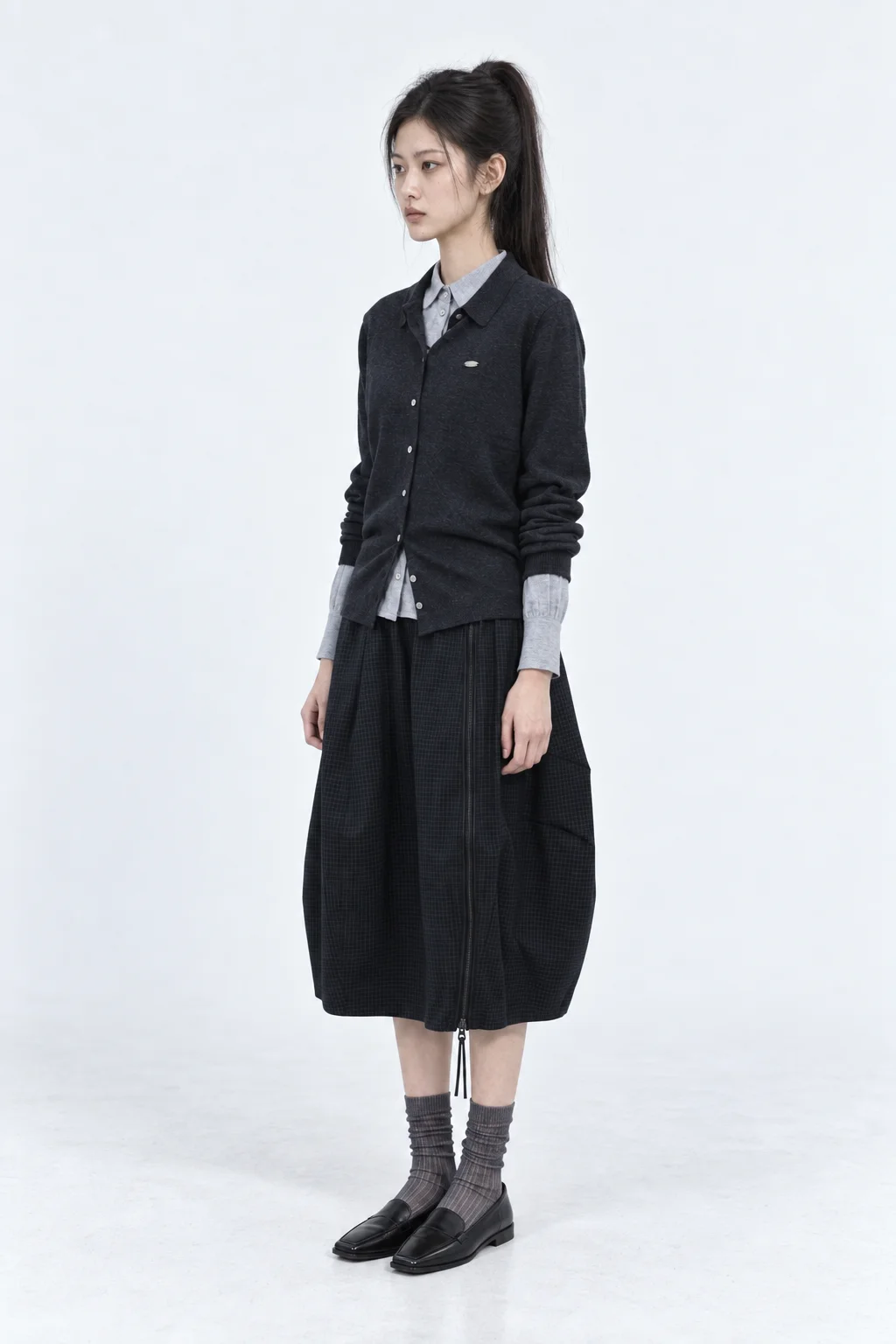 Petit collar knit cardigan 제품컷