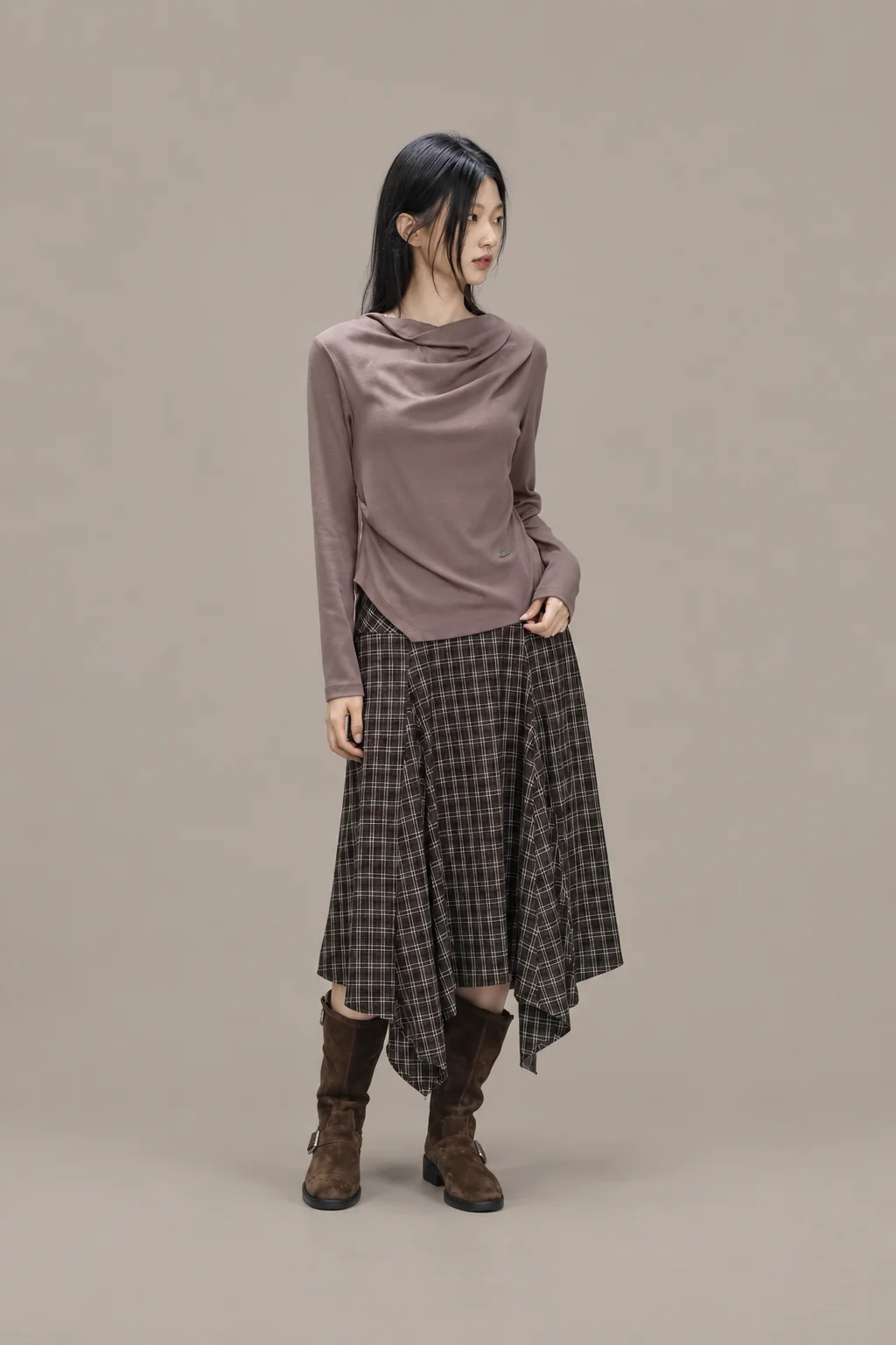 Check flare skirt 제품컷