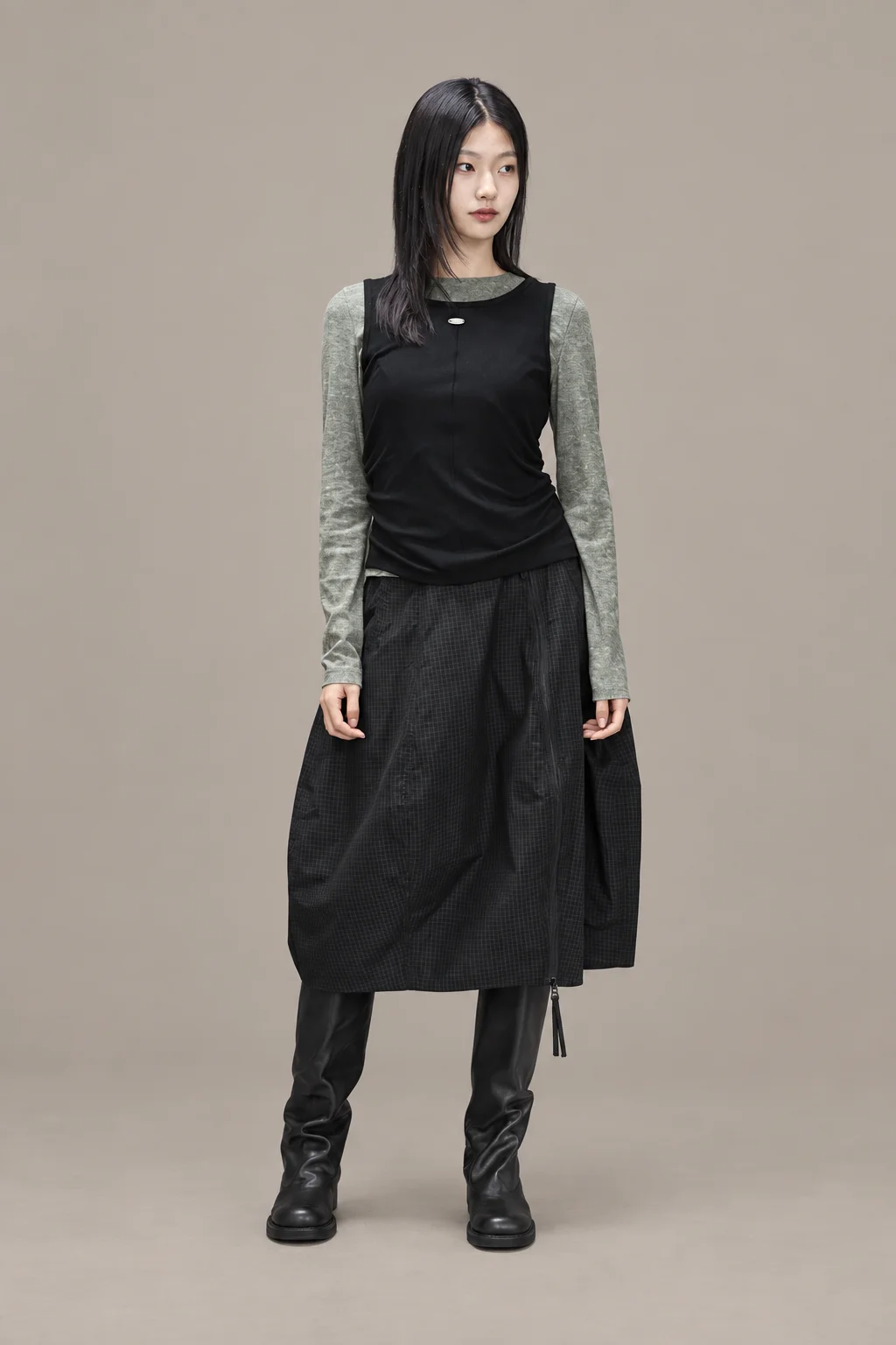 Vertical rib sleeveless T-shirts 제품컷