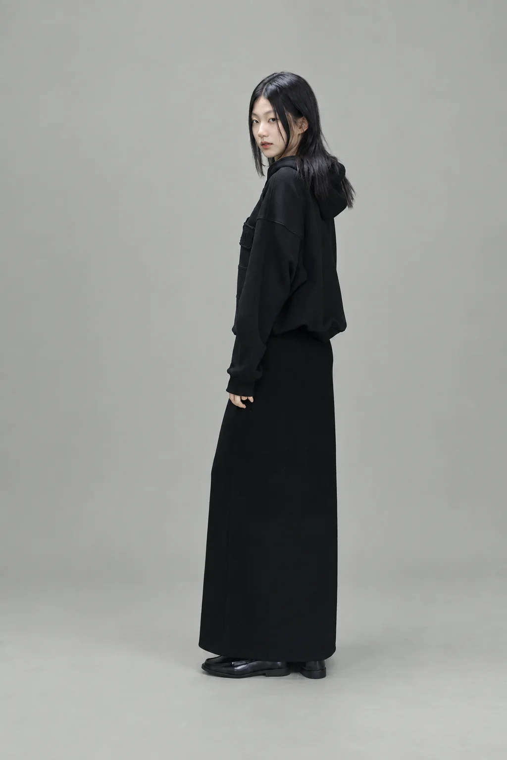 5230 Logo applique hoody MTM 착용컷