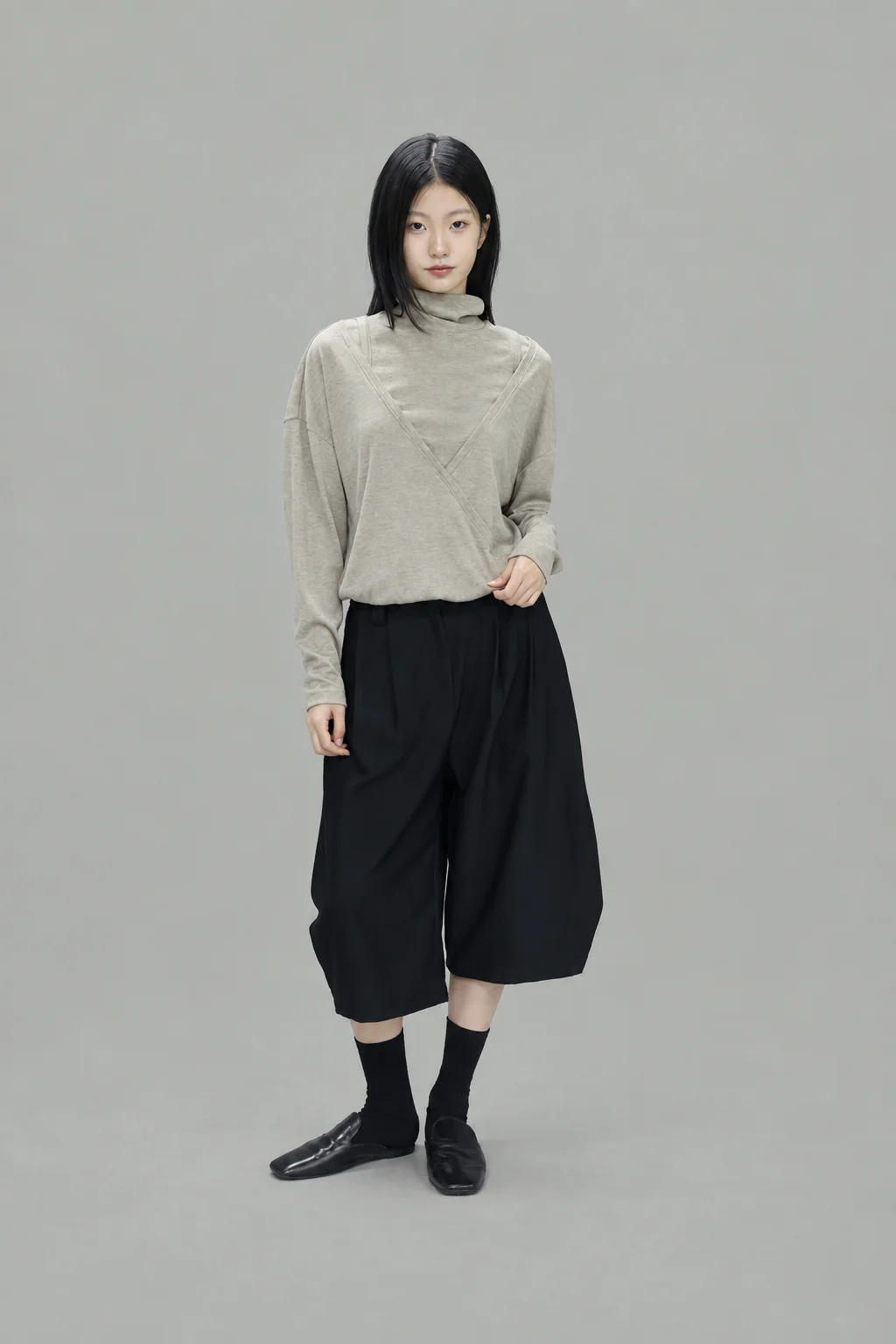 Layering effect blouson t-shirts 착용컷